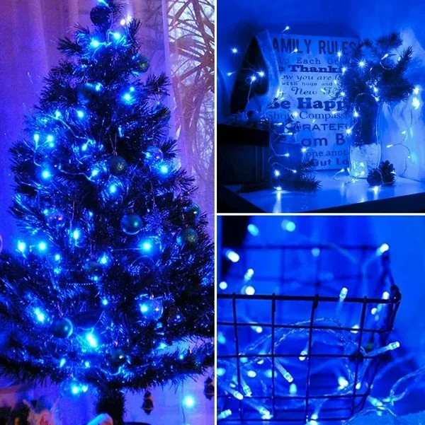 30FT LED Christmas String Lights - 8 Lighting Modes with End-to-End Plug (Extendable) - Fairy Lights for Indoor/Outdoor - Perfect for Tree, Home, Party (Choose White/Yellow/Blue/Red/Green) - Image 9