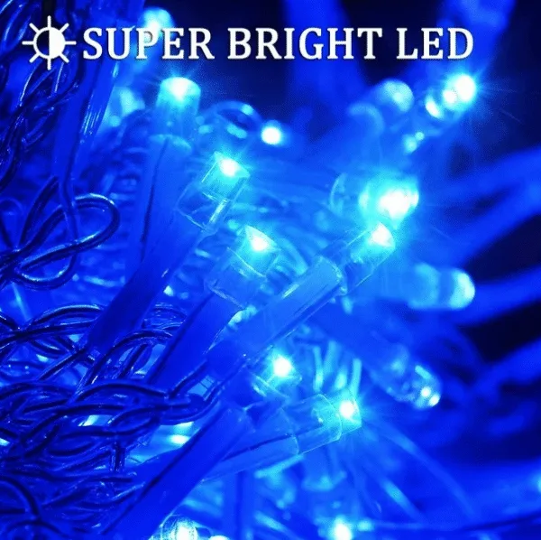 30FT LED Christmas String Lights - 8 Lighting Modes with End-to-End Plug (Extendable) - Fairy Lights for Indoor/Outdoor - Perfect for Tree, Home, Party (Choose White/Yellow/Blue/Red/Green) - Image 7