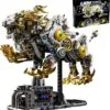 Cyber Lion Mechanical Building Block Set – Futuristic Beast Model Kit with Movable Joints & Display Stand for Teens and Adults