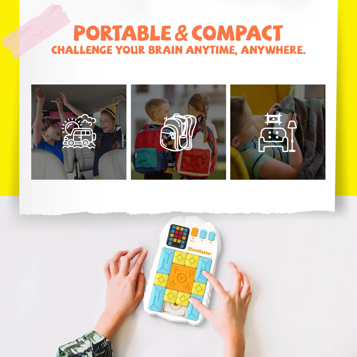 Smart Electronic Sliding Block Puzzle Game with 500 Challenges – Rechargeable Brain Teaser for Kids, Teens & Adults – Image 5