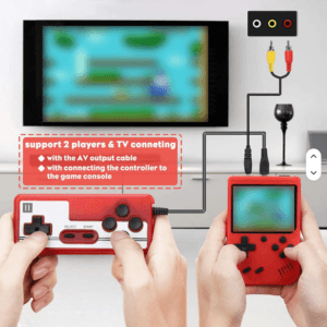 Retro Handheld Game Console with 500+ Built-in Classic Games, 3.0" LCD Portable Video Game Player, Rechargeable Battery, AV Output, Gift for Kids & Adults - Pink, Green, Grey, Blue, Yellow - Image 4