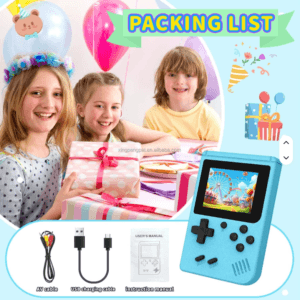 Retro Handheld Game Console with 500+ Built-in Classic Games, 3.0" LCD Portable Video Game Player, Rechargeable Battery, AV Output, Gift for Kids & Adults - Pink, Green, Grey, Blue, Yellow - Image 7