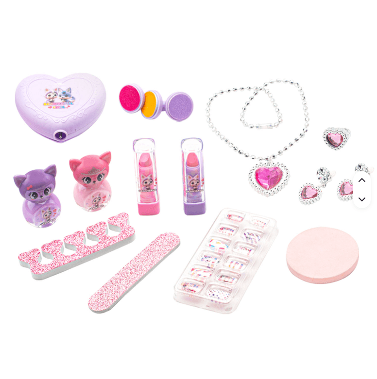 New Style Kids Makeup Kit for Girls – Real Washable Lip Gloss & Eyeshadow Cosmetic Set with Craft Box | Toddler-Friendly Pretend Play Beauty Toy - Image 4