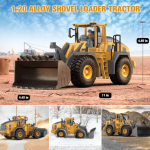 2.4GHz 9-Channel RC Wheel Loader 1:20 Scale | Construction Vehicle with Lights & Sound for Kids - Image 4