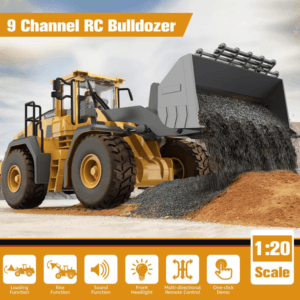 2.4GHz 9-Channel RC Wheel Loader 1:20 Scale | Construction Vehicle with Lights & Sound for Kids - Image 5