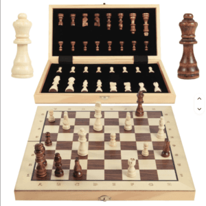 Magnetic Wooden Chess Set – Portable Folding Chess Board with Pieces, Ideal Gift for Adults & Kids