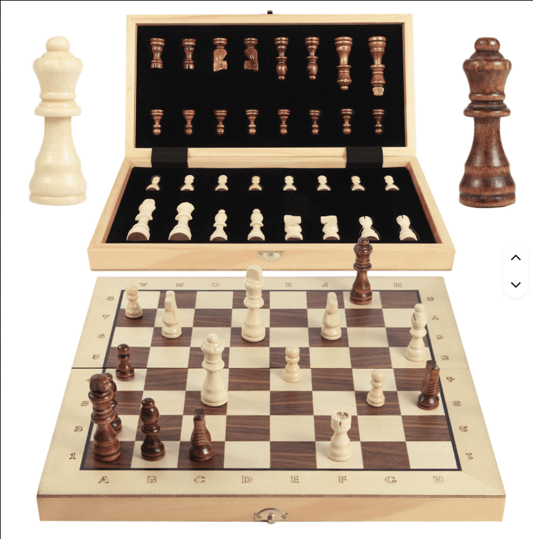 Magnetic Wooden Chess Set – Portable Folding Chess Board with Pieces, Ideal Gift for Adults & Kids