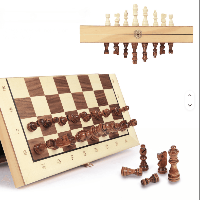 Magnetic Wooden Chess Set – Portable Folding Chess Board with Pieces, Ideal Gift for Adults & Kids - Image 2