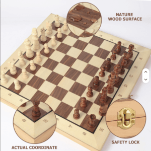 Magnetic Wooden Chess Set – Portable Folding Chess Board with Pieces, Ideal Gift for Adults & Kids - Image 3